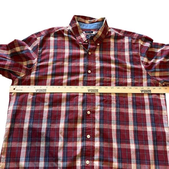 Chaps Plaid Easy Care Long Sleeve Button Up Shirt XL - Picture 7 of 8
